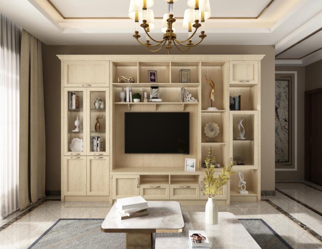 全鋁電視柜-01（風(fēng)格：簡歐；顏色：暖白）